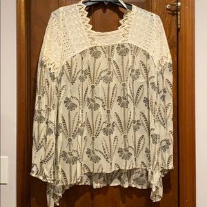 Beautiful Anthropologie lace and sheer top